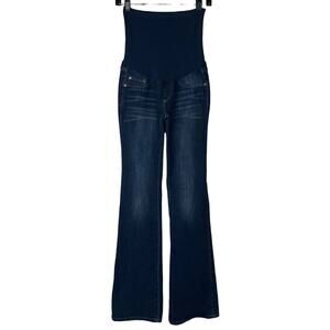 A Pea In The Pod Secret Fit Belly Dark Blue Denim Bootcut Jeans Size Small